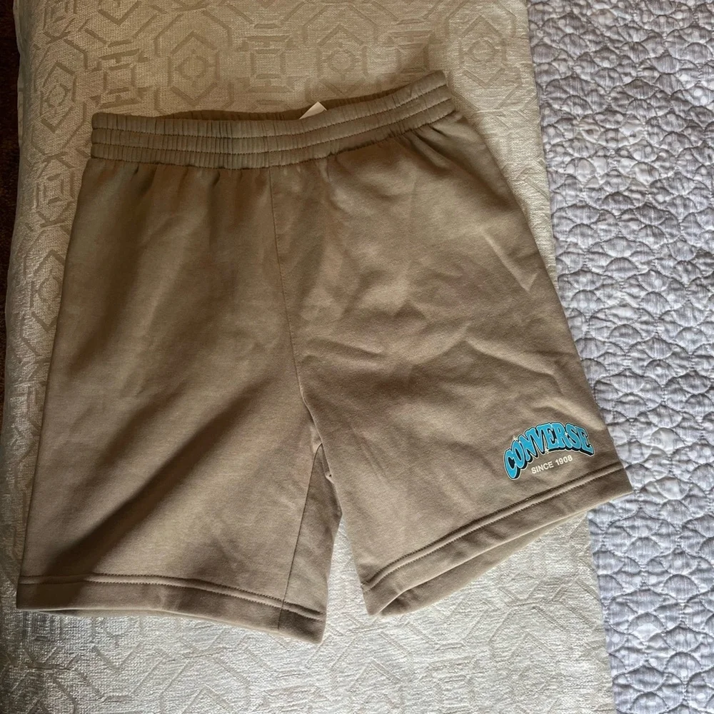Converse Cream Tee and Brown Shorts Set. Boys size Large.